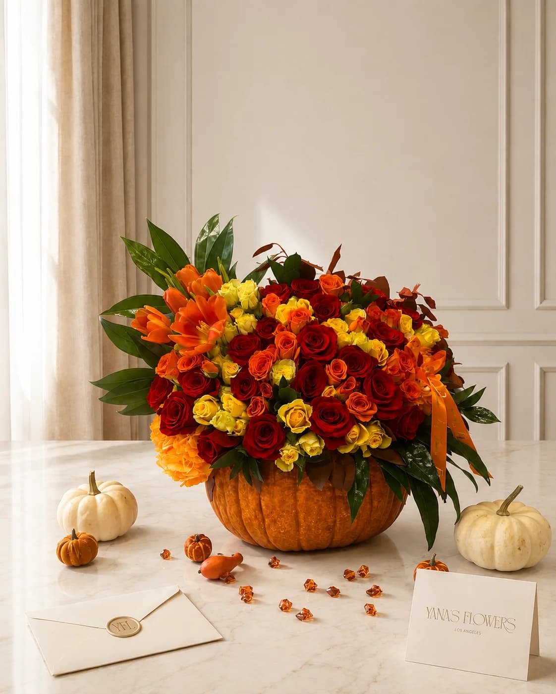 Harvest Mosaic floral arrangement by Yana's Flowers