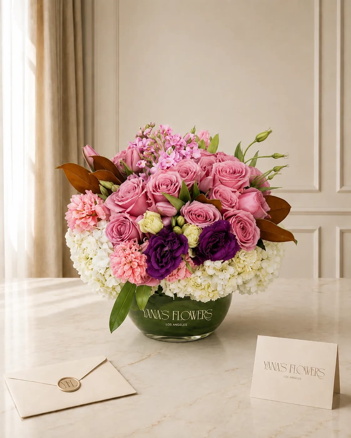 Garden Parfait vase arrangement by Yana's Flowers