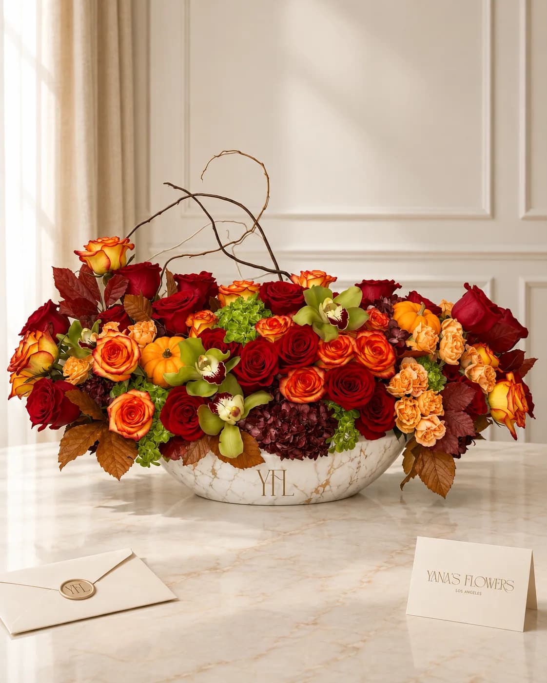 Autumn Opulence vase arrangement by Yana's Flowers