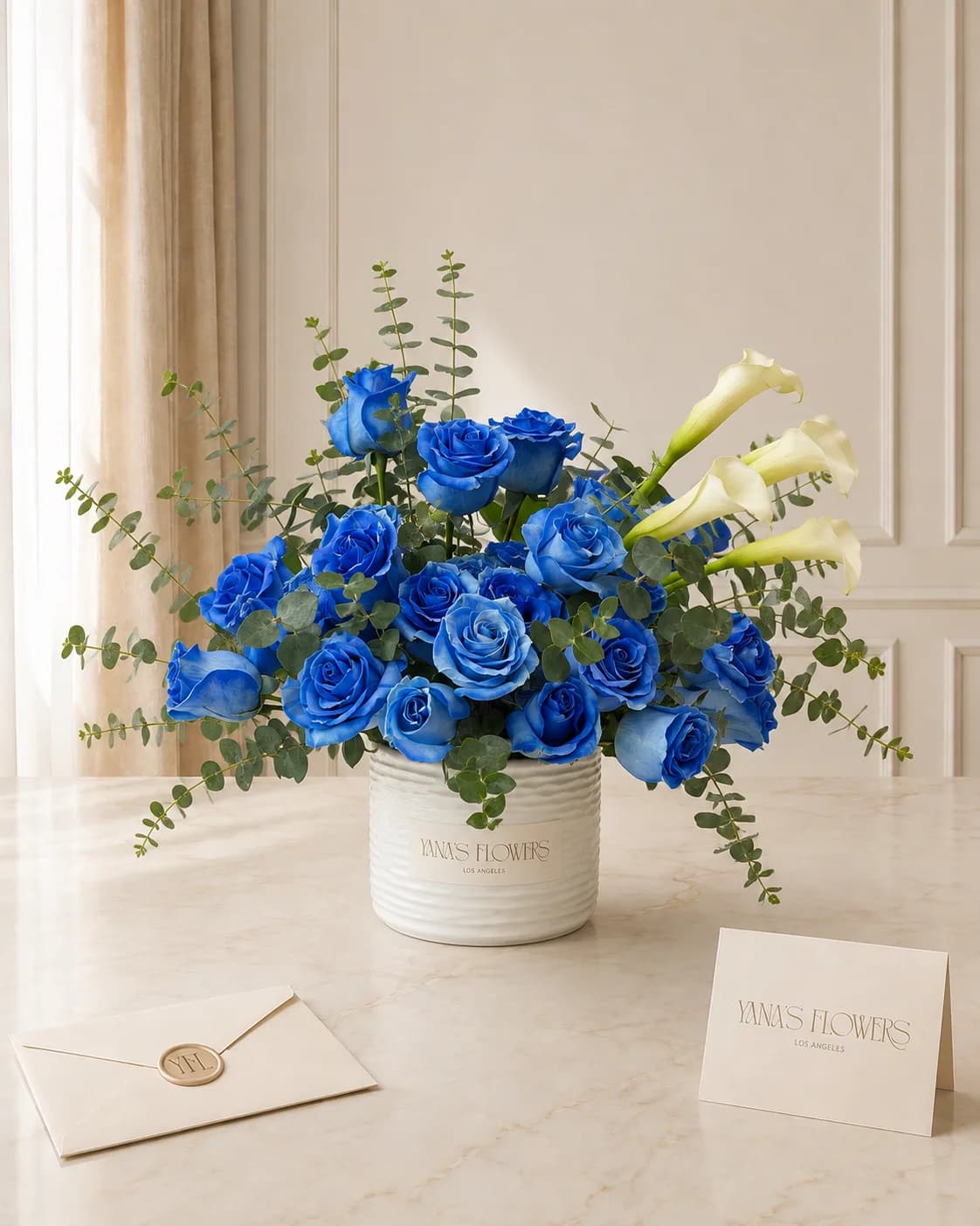 Cobalt Grace vase arrangement by Yana's Flowers